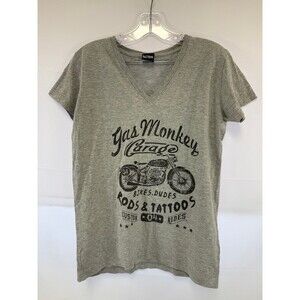 Gas Monkey Garage Gray v-neck T-shirt Women’s XXL
